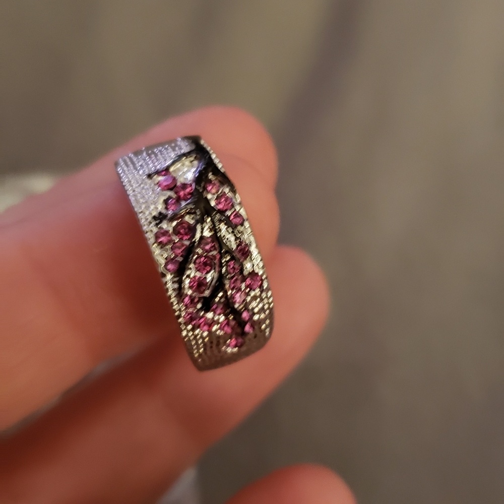 Pink diamond branch ring
